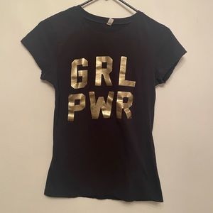 XL “GRL PWR” Black Stretchy T-Shirt